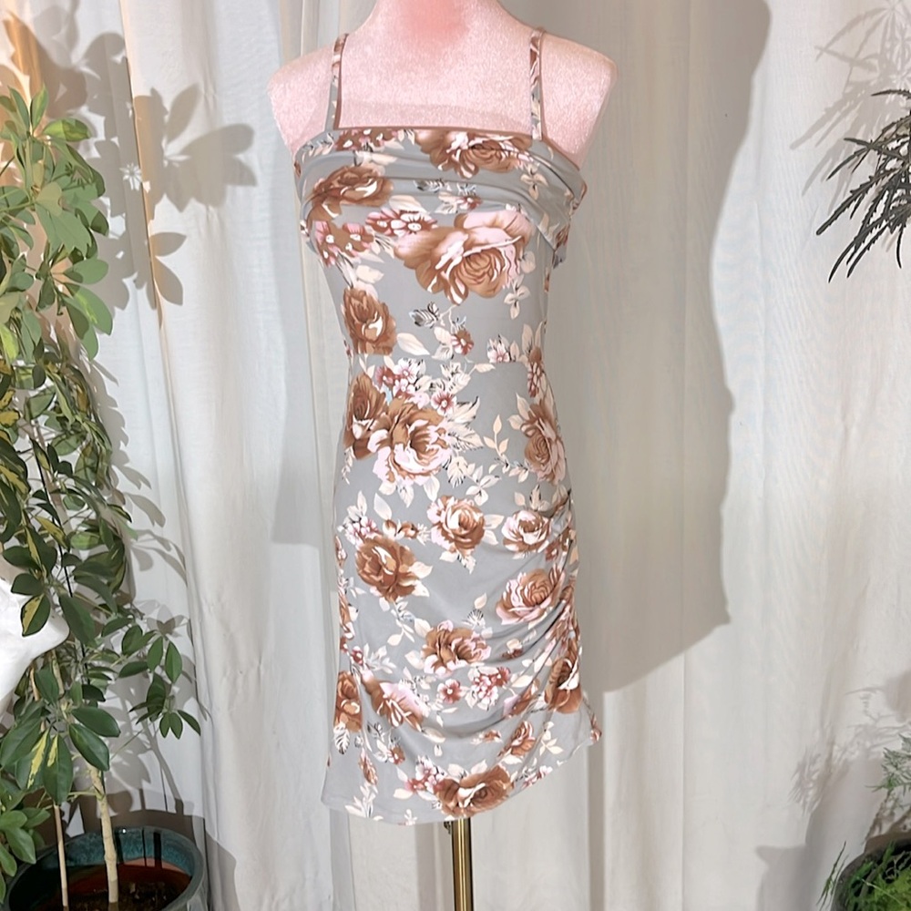 Stretchy floral dress, XS.